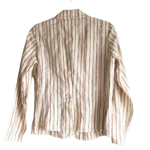 CHICOS 100% Linen Sriped Blazer S - Picture 6 of 6